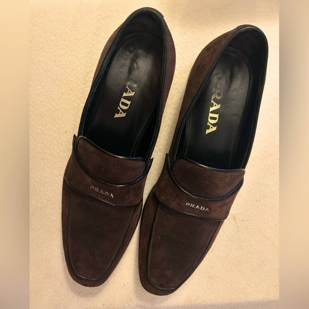 Prada Chocolate Brown Suede Shoes (Excellent Condition)